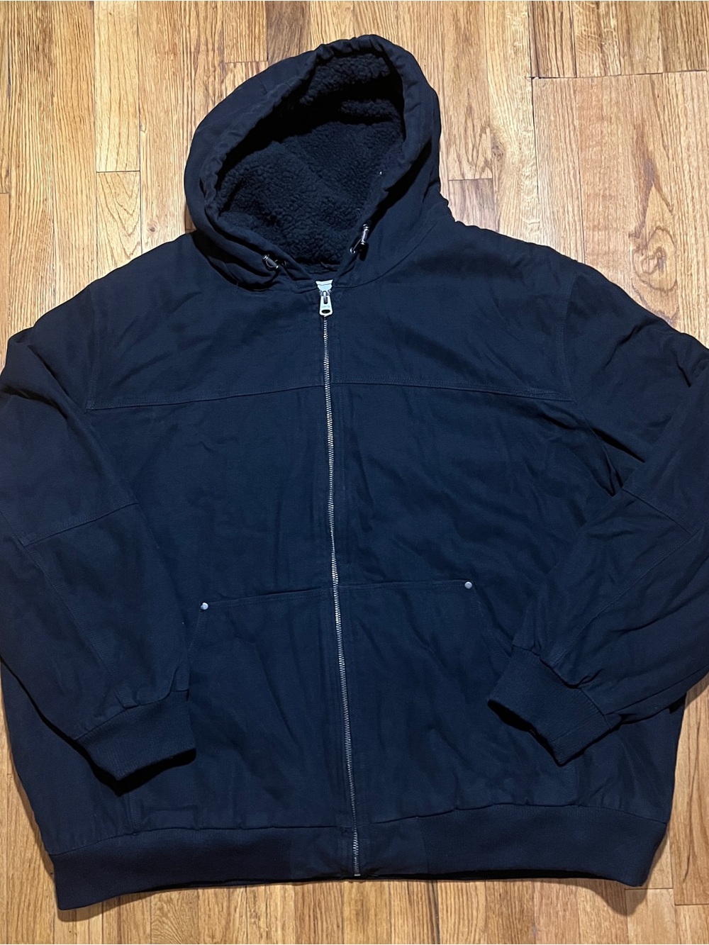Levi's Men's Workwear Cotton Canvas Hooded Bomber Jacket 5XLT Sherpa Lined